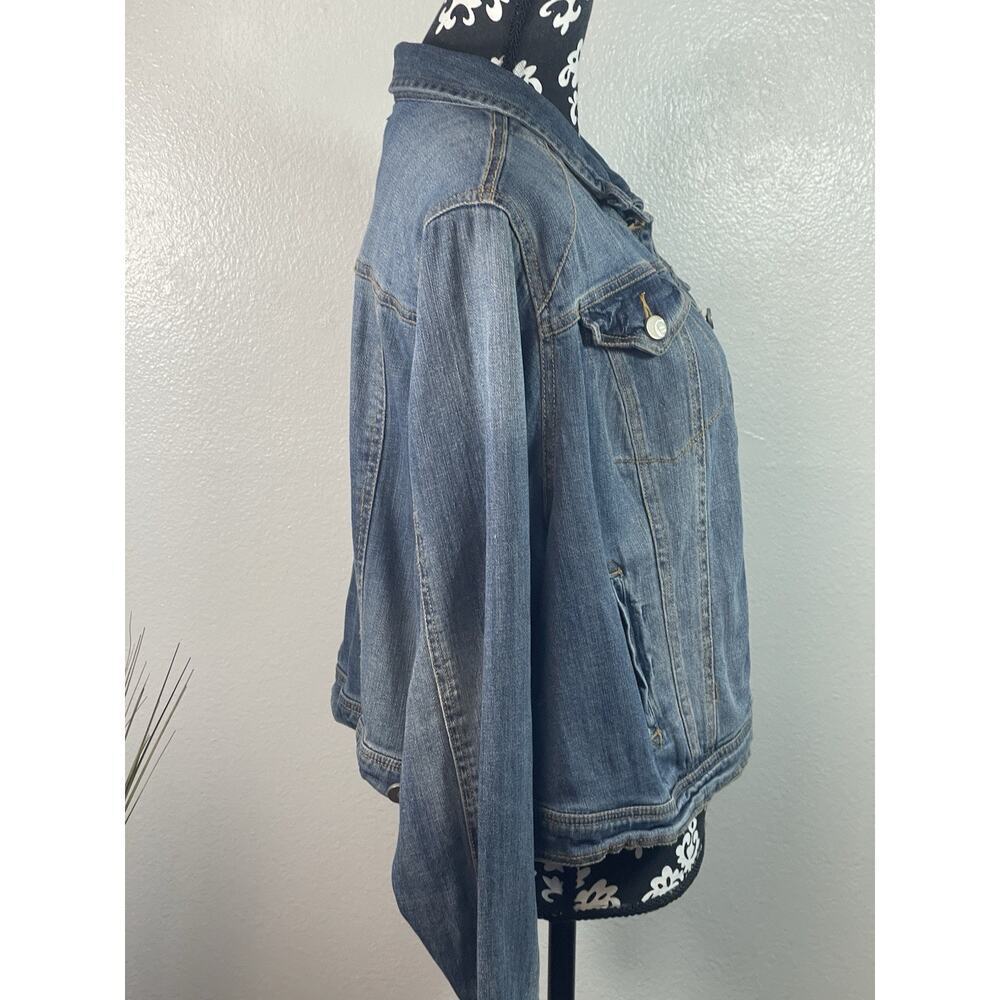 EST 1946 Denim distressed blue jean jacket 18 to 20 W Vintage - Picture 3 of 9
